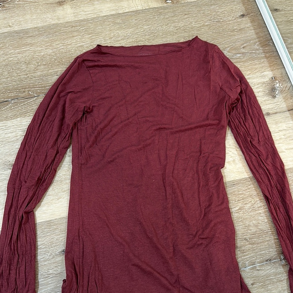 Maroon Long Sleeve Women's Top